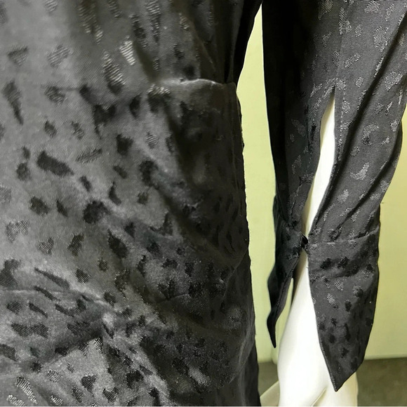 New Zara Black Leopard Jacquard Mini Dress Sz S - Picture 7 of 16